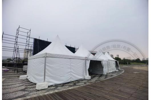 郑州站-一路纯悦健步走活动尖顶篷房出租更衣室篷房租赁